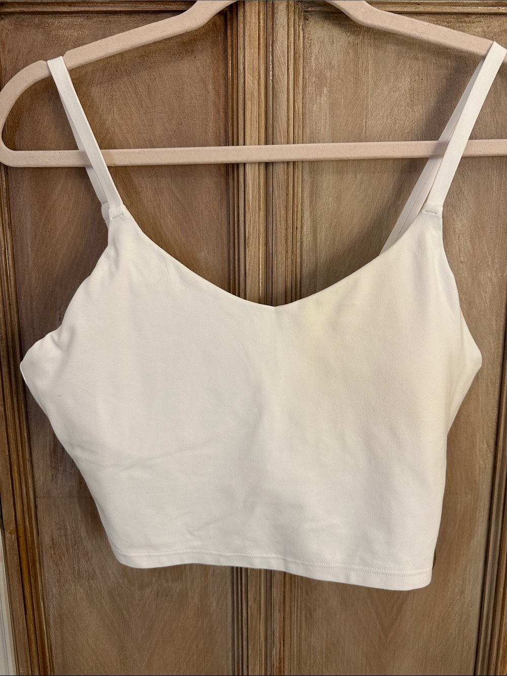 Athleta White V-Neck Cropped Tank